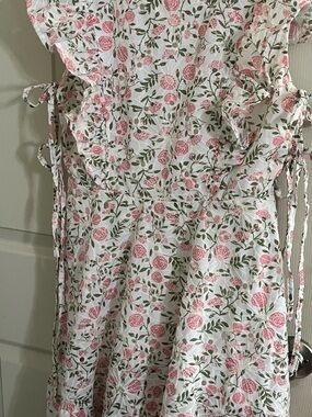 Floral White Pink & Green Summer Sundress